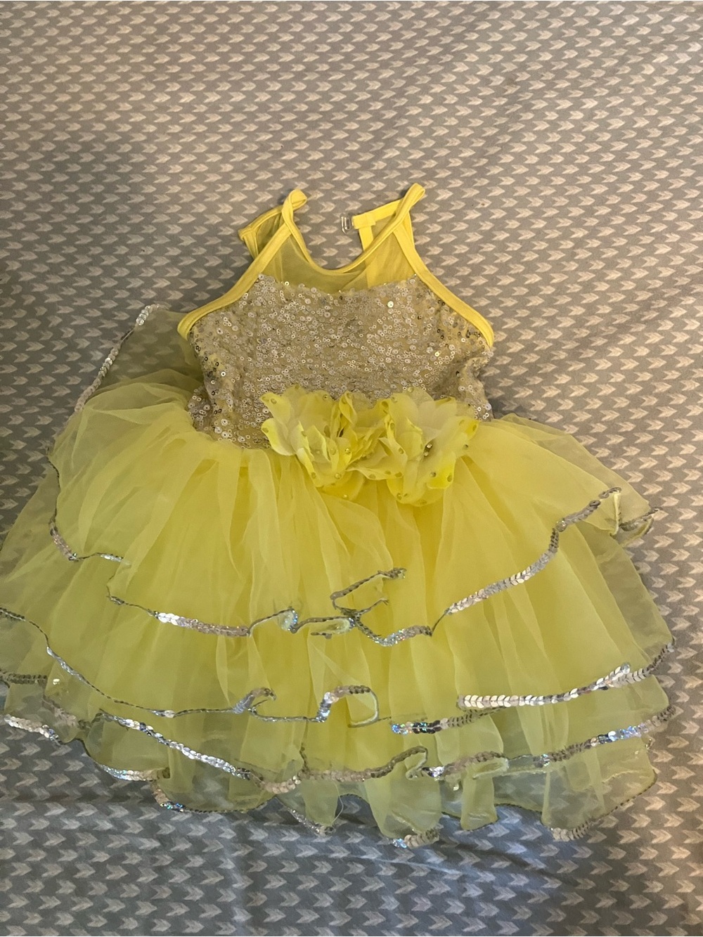 Yellow Sequin Tulle Party Dress - Kids Costume
